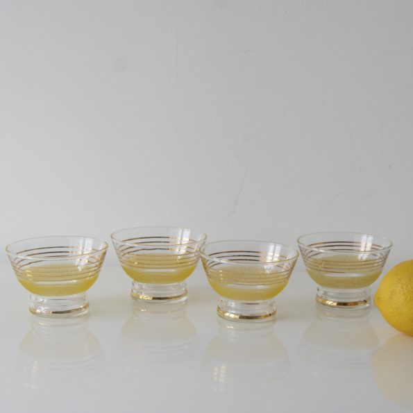 Coupelles en verre granité citron