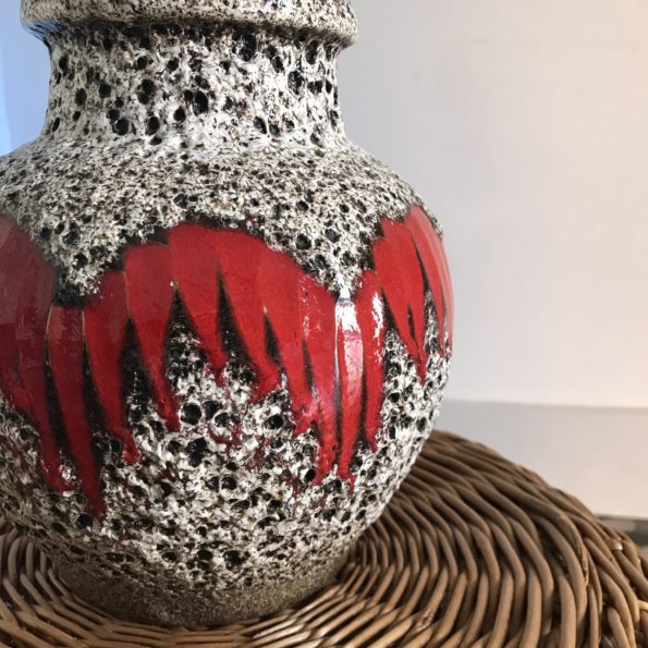 Vase céramique Scheurich W. Germany rouge noir