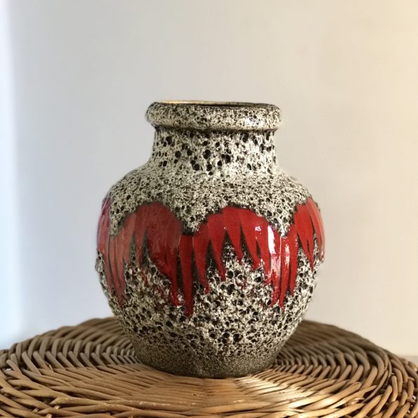 Vase céramique Scheurich W. Germany rouge noir