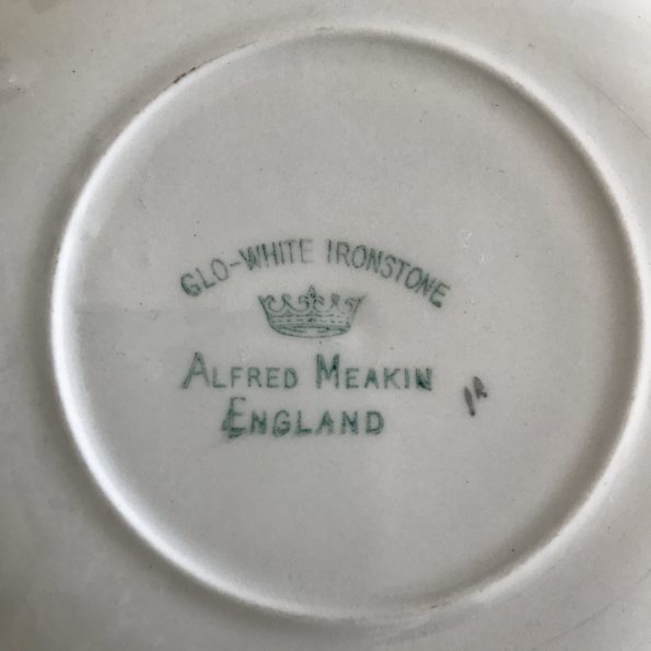 Service à café England art déco motif aléatoire Alfred Meakin Glo-white ironstone
