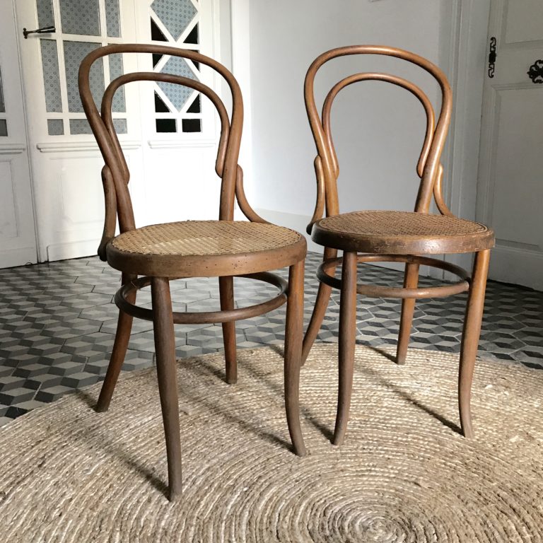 Chaises Bistrot En Bois Et Cannage Brocante Avenue