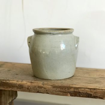 Pot en grès beige clair avec anses vase pot plante fleurs décoration