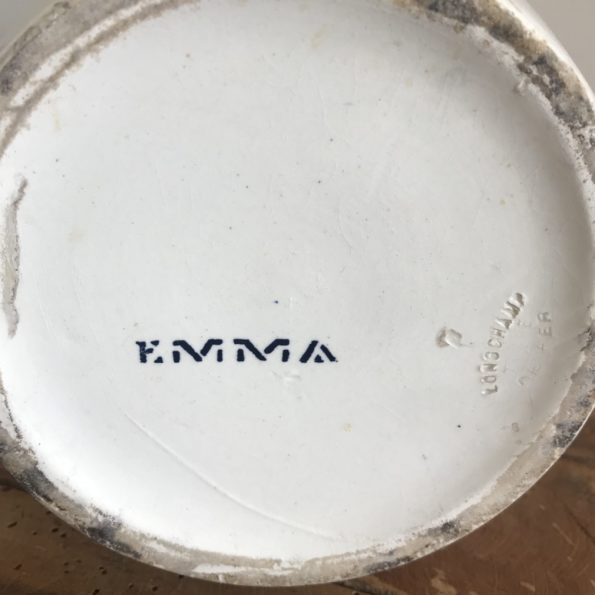 Carafe vase ancien broc de toilette Terre de Fer Longchamp modèle Emma 