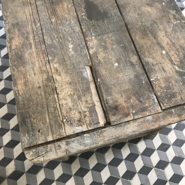 Ancienne table de ferme en bois vintage