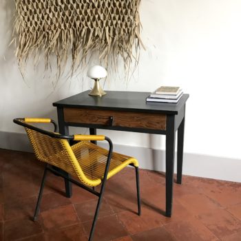 Table bureau en bois et noir peinture libéron