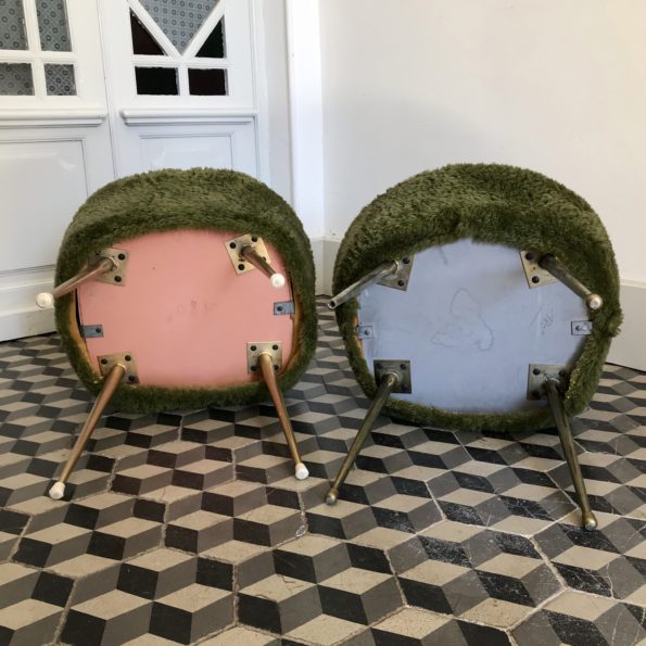 Chaise moumoute vintage vert