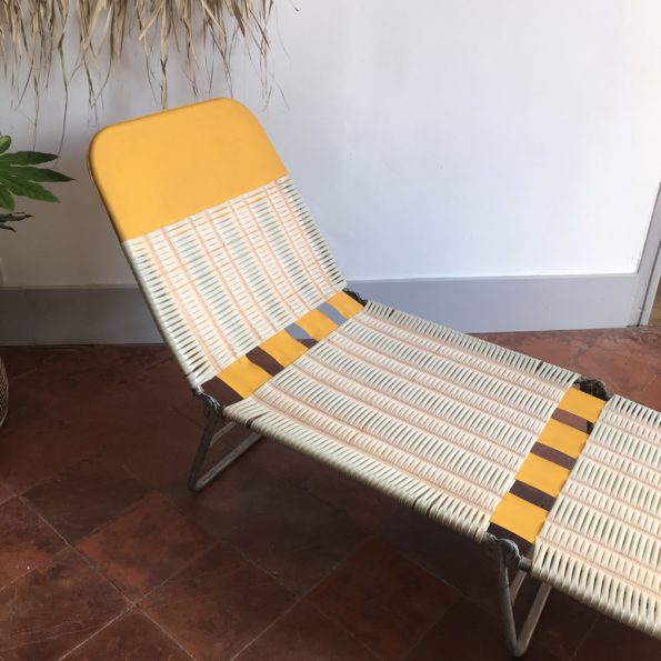 Transat bain de soleil ou chaise longue vintage Kurz