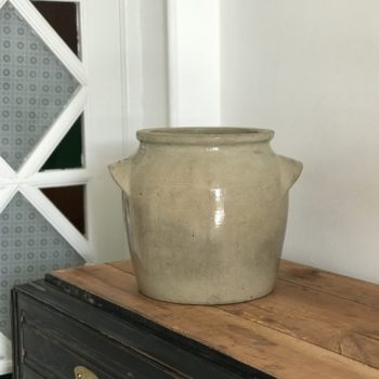 Pot en grès beige avec anses grand vase pot plante fleurs décoration
